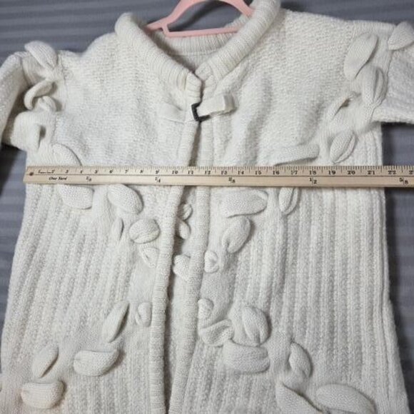 Free People Sweater Womens Medium Large White 100% Alpaca Chunky Knit Coatigan - Picture 7 of 10